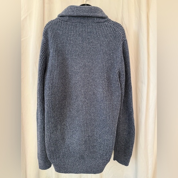 L. L. Bean 100% Organic Cotton Heavy Waffle Knit Shawl Collar Cardigan, Medium - Picture 3 of 5